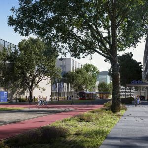 Fußgängerperspektive Zukünftiger Campusring Kirschnerstraße