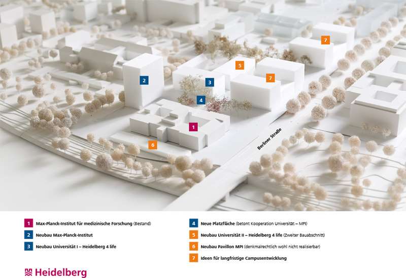 Modell des neuen Gebäudeverbunds für das Forschungsnetzwerk Biologie auf der Nanoskala